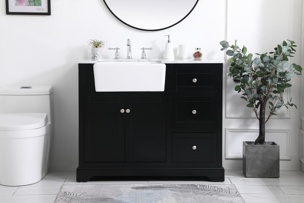 Elegant Furniture & Lighting - Franklin 42 inch Single bathroom vanity in black - VF60242BK veiw 2