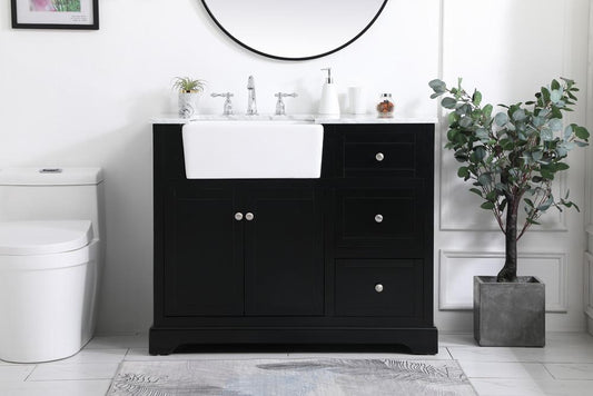 Elegant Furniture & Lighting - Franklin 42 inch Single bathroom vanity in black - VF60242BK veiw 2