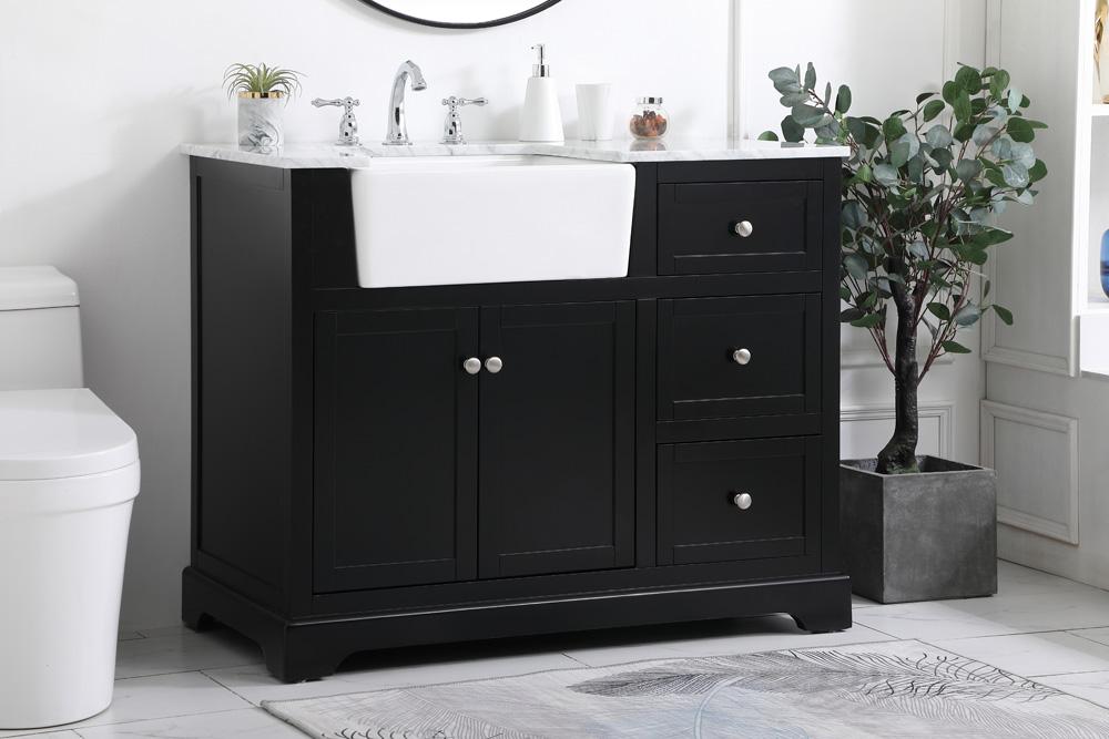 Elegant Furniture & Lighting - Franklin 42 inch Single bathroom vanity in black - VF60242BK veiw 3