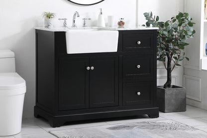 Elegant Furniture & Lighting - Franklin 42 inch Single bathroom vanity in black - VF60242BK veiw 3