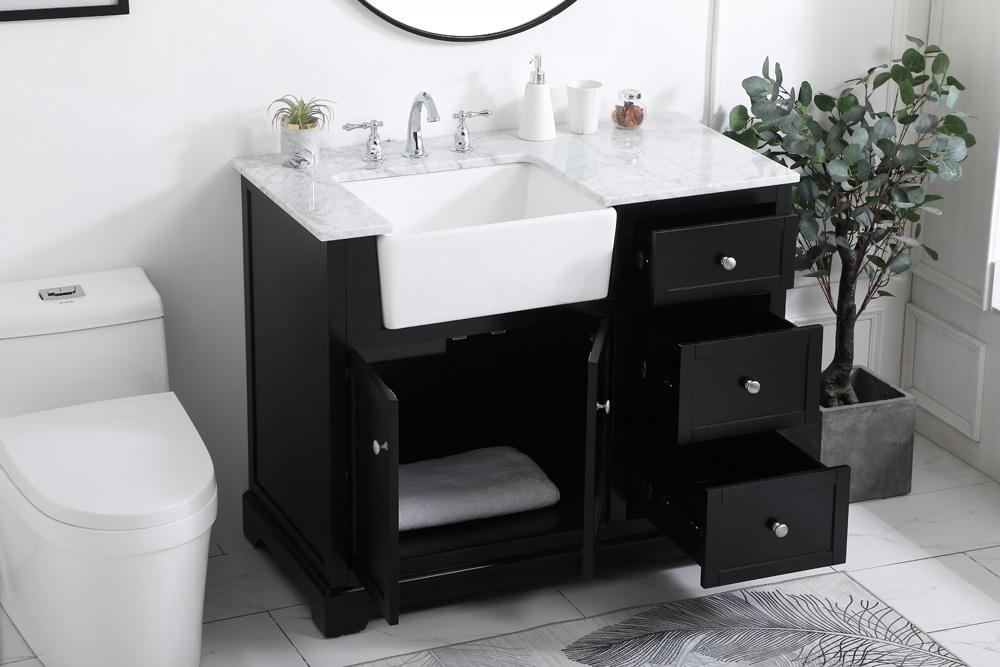 Elegant Furniture & Lighting - Franklin 42 inch Single bathroom vanity in black - VF60242BK veiw 4