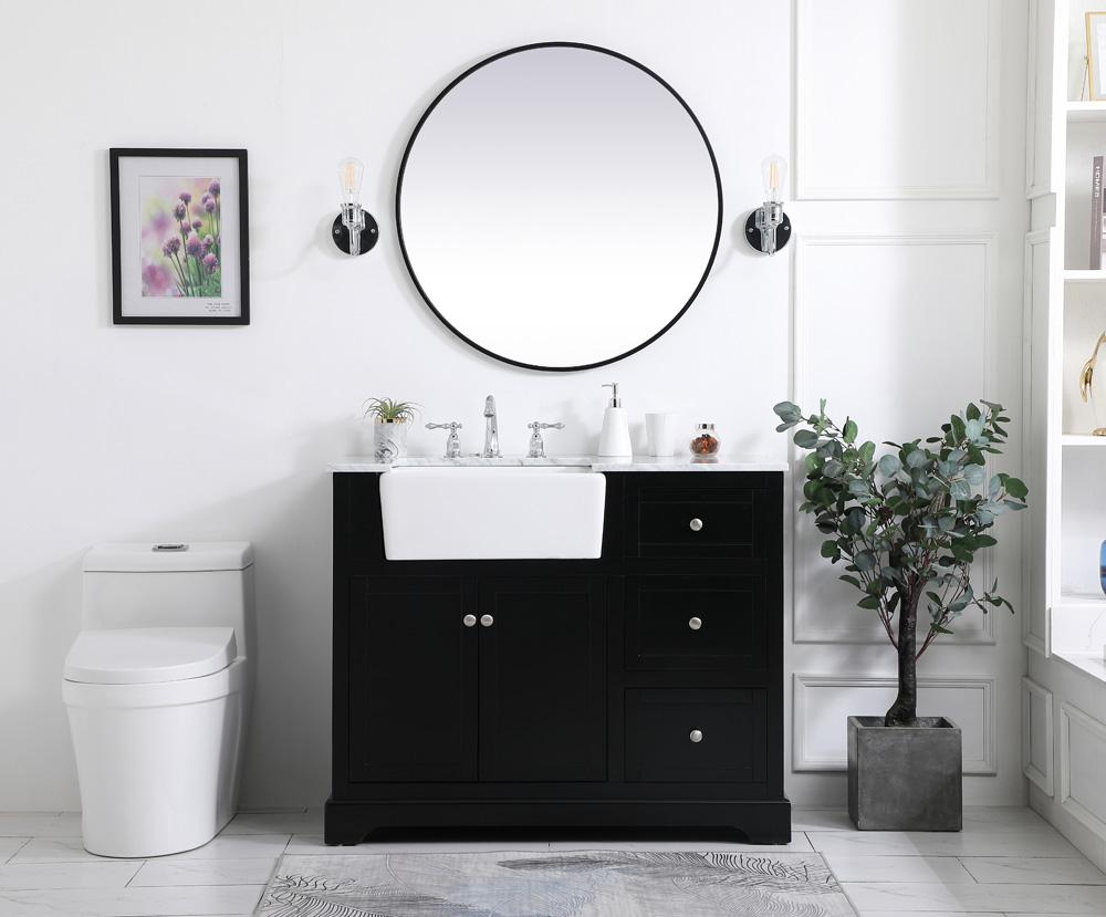 Elegant Furniture & Lighting - Franklin 42 inch Single bathroom vanity in black - VF60242BK veiw 5