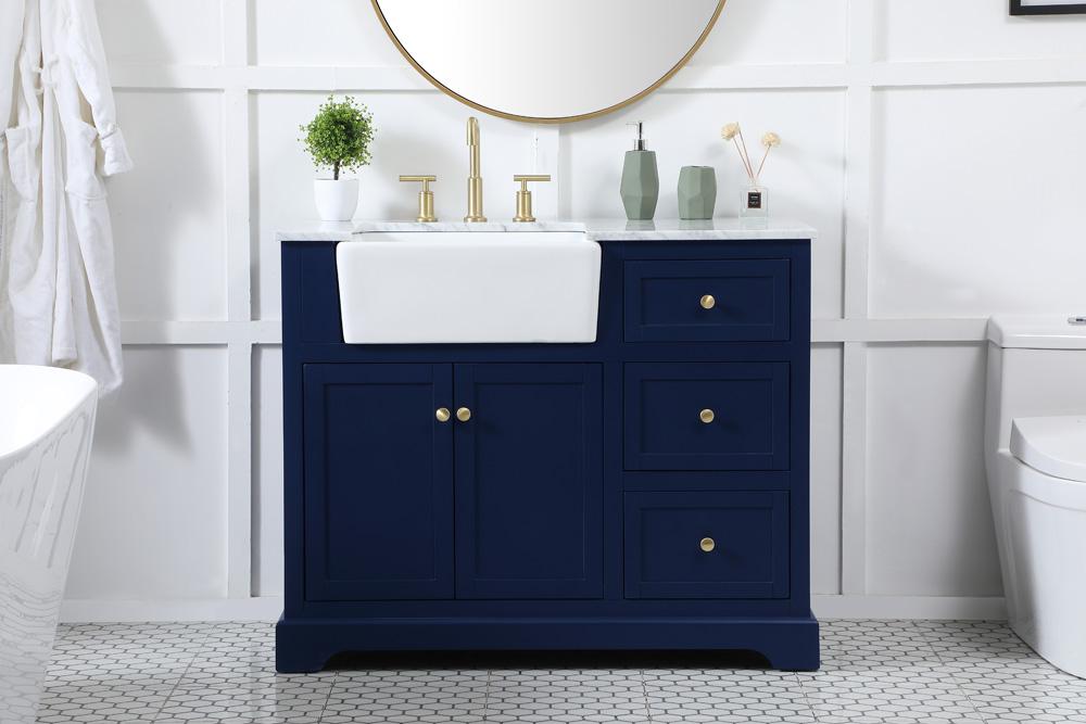 Elegant Furniture & Lighting - Franklin 42 inch Single bathroom vanity in blue - VF60242BL veiw 2