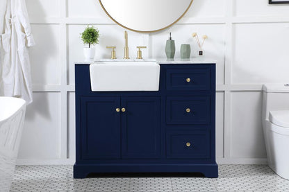 Elegant Furniture & Lighting - Franklin 42 inch Single bathroom vanity in blue - VF60242BL veiw 2