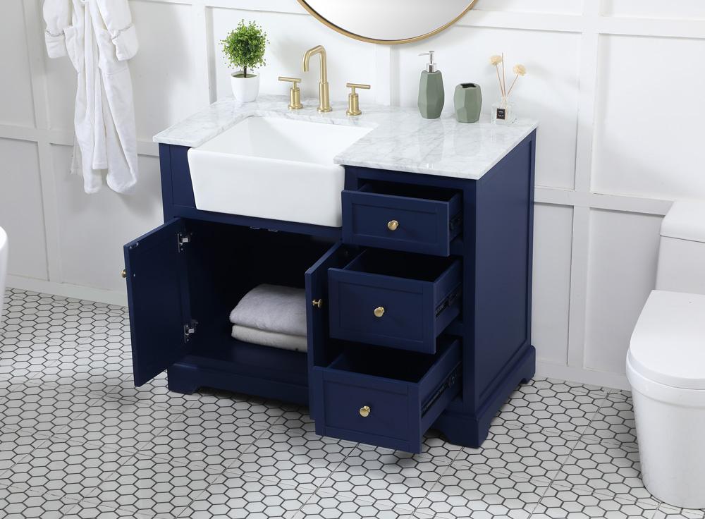 Elegant Furniture & Lighting - Franklin 42 inch Single bathroom vanity in blue - VF60242BL veiw 4