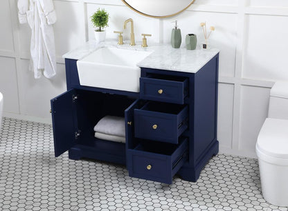 Elegant Furniture & Lighting - Franklin 42 inch Single bathroom vanity in blue - VF60242BL veiw 4