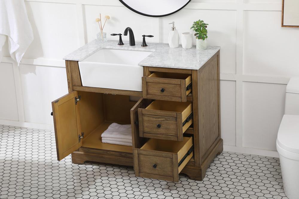Elegant Furniture & Lighting - Franklin 42 inch Single bathroom vanity in driftwood - VF60242DW veiw 4