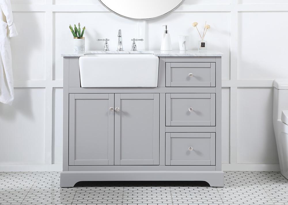 Elegant Furniture & Lighting - Franklin 42 inch Single bathroom vanity in grey - VF60242GR veiw 2