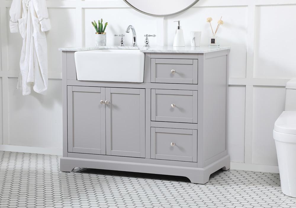 Elegant Furniture & Lighting - Franklin 42 inch Single bathroom vanity in grey - VF60242GR veiw 3