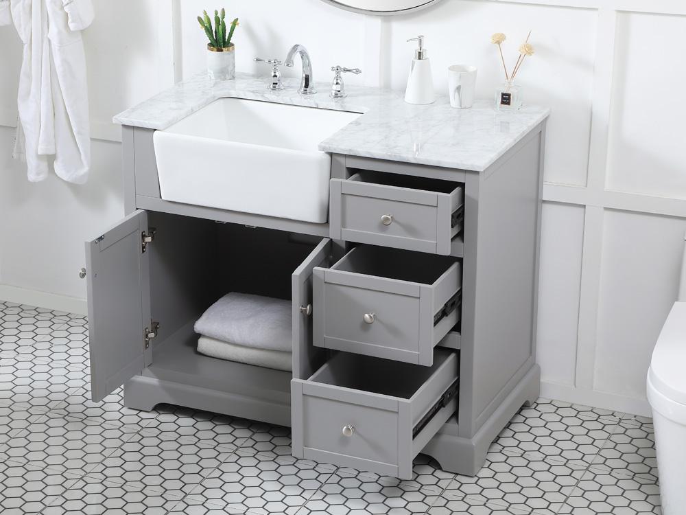 Elegant Furniture & Lighting - Franklin 42 inch Single bathroom vanity in grey - VF60242GR veiw 4
