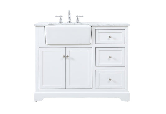 Elegant Furniture & Lighting - Franklin 42 inch Single bathroom vanity in white - VF60242WH veiw 1