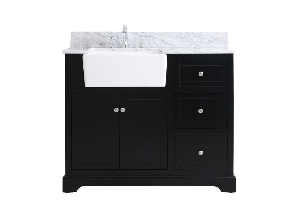 Elegant Furniture & Lighting - Franklin 42 inch Single bathroom vanity in black with backsplash - VF60242BK-BS veiw 1