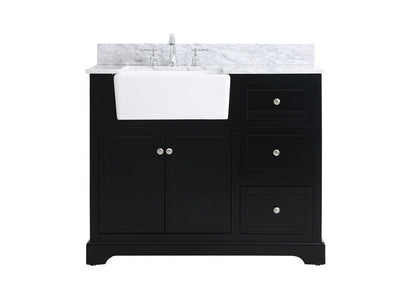 Elegant Furniture & Lighting - Franklin 42 inch Single bathroom vanity in black with backsplash - VF60242BK-BS veiw 1