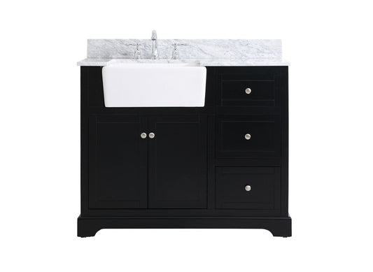 Elegant Furniture & Lighting - Franklin 42 inch Single bathroom vanity in black with backsplash - VF60242BK-BS veiw 1