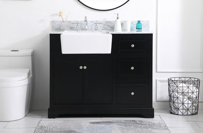 Elegant Furniture & Lighting - Franklin 42 inch Single bathroom vanity in black with backsplash - VF60242BK-BS veiw 2