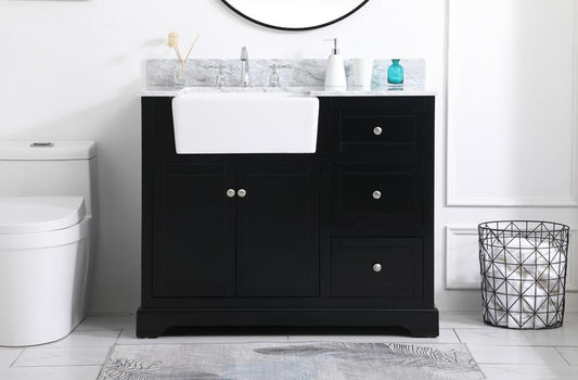 Elegant Furniture & Lighting - Franklin 42 inch Single bathroom vanity in black with backsplash - VF60242BK-BS veiw 2