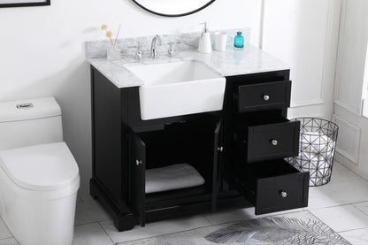Elegant Furniture & Lighting - Franklin 42 inch Single bathroom vanity in black with backsplash - VF60242BK-BS veiw 4