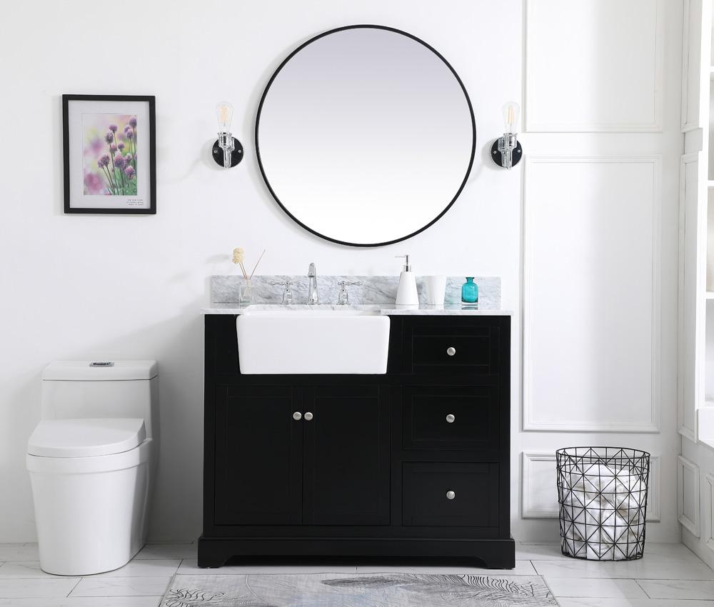 Elegant Furniture & Lighting - Franklin 42 inch Single bathroom vanity in black with backsplash - VF60242BK-BS veiw 5