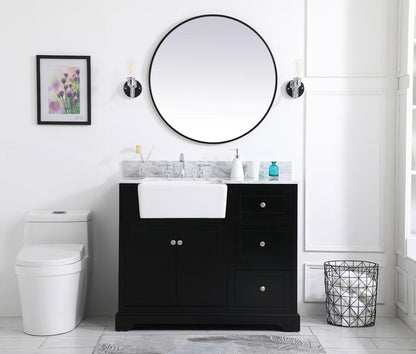 Elegant Furniture & Lighting - Franklin 42 inch Single bathroom vanity in black with backsplash - VF60242BK-BS veiw 5