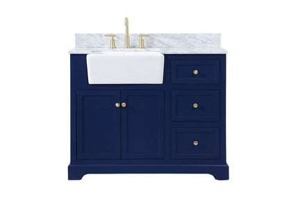 Elegant Furniture & Lighting - Franklin 42 inch Single bathroom vanity in blue with backsplash - VF60242BL-BS veiw 1