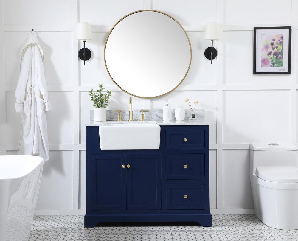 Elegant Furniture & Lighting - Franklin 42 inch Single bathroom vanity in blue with backsplash - VF60242BL-BS veiw 5