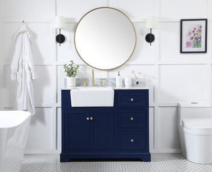 Elegant Furniture & Lighting - Franklin 42 inch Single bathroom vanity in blue with backsplash - VF60242BL-BS veiw 5