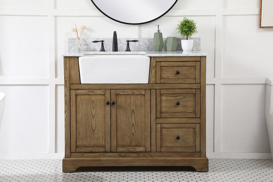 Elegant Furniture & Lighting - Franklin 42 inch Single bathroom vanity in driftwood with backsplash - VF60242DW-BS veiw 2