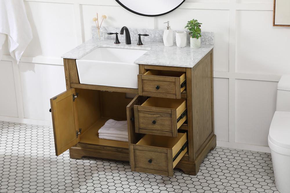 Elegant Furniture & Lighting - Franklin 42 inch Single bathroom vanity in driftwood with backsplash - VF60242DW-BS veiw 4