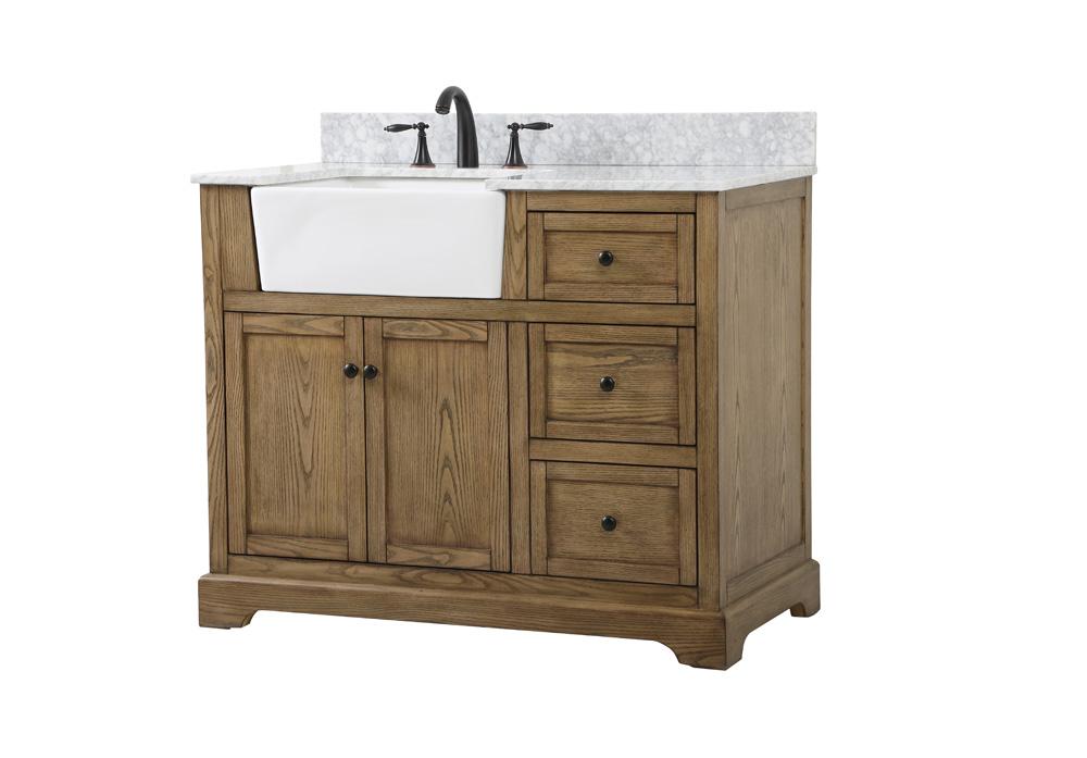 Elegant Furniture & Lighting - Franklin 42 inch Single bathroom vanity in driftwood with backsplash - VF60242DW-BS veiw 8