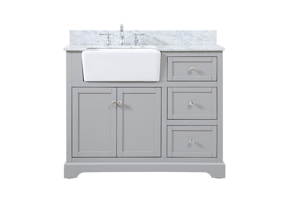 Elegant Furniture & Lighting - Franklin 42 inch Single bathroom vanity in grey with backsplash - VF60242GR-BS veiw 1
