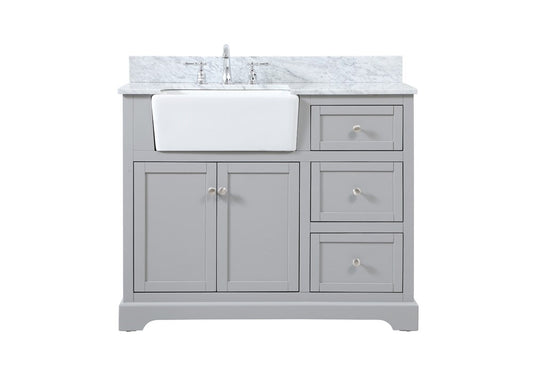 Elegant Furniture & Lighting - Franklin 42 inch Single bathroom vanity in grey with backsplash - VF60242GR-BS veiw 1