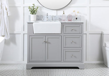 Elegant Furniture & Lighting - Franklin 42 inch Single bathroom vanity in grey with backsplash - VF60242GR-BS veiw 2