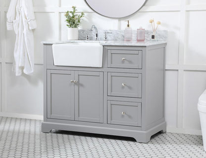 Elegant Furniture & Lighting - Franklin 42 inch Single bathroom vanity in grey with backsplash - VF60242GR-BS veiw 3