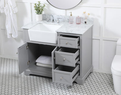 Elegant Furniture & Lighting - Franklin 42 inch Single bathroom vanity in grey with backsplash - VF60242GR-BS veiw 4
