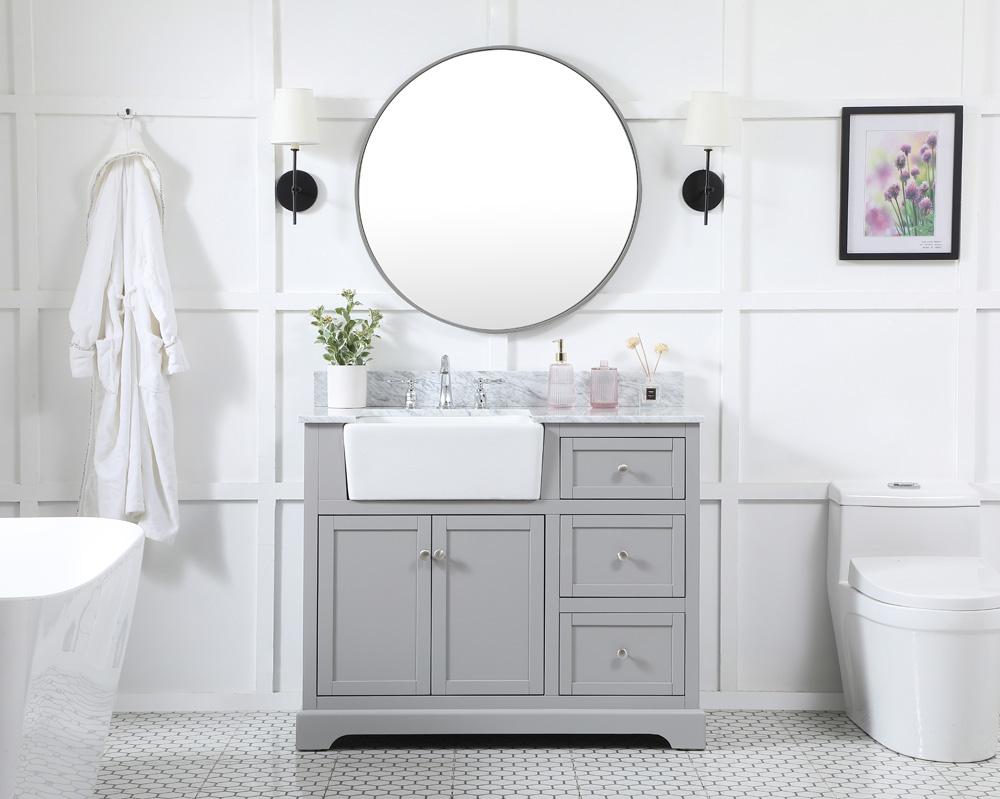 Elegant Furniture & Lighting - Franklin 42 inch Single bathroom vanity in grey with backsplash - VF60242GR-BS veiw 5