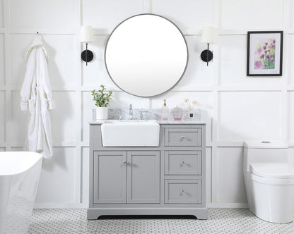 Elegant Furniture & Lighting - Franklin 42 inch Single bathroom vanity in grey with backsplash - VF60242GR-BS veiw 5