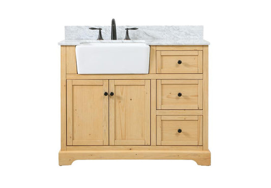 Elegant Furniture & Lighting - Franklin 42 inch Single bathroom vanity in natural wood with backsplash - VF60242NW-BS veiw 1