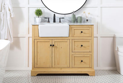 Elegant Furniture & Lighting - Franklin 42 inch Single bathroom vanity in natural wood with backsplash - VF60242NW-BS veiw 2