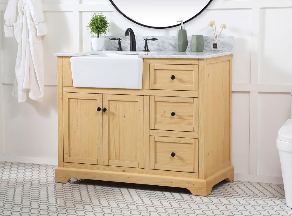 Elegant Furniture & Lighting - Franklin 42 inch Single bathroom vanity in natural wood with backsplash - VF60242NW-BS veiw 3
