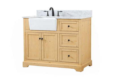 Elegant Furniture & Lighting - Franklin 42 inch Single bathroom vanity in natural wood with backsplash - VF60242NW-BS veiw 8