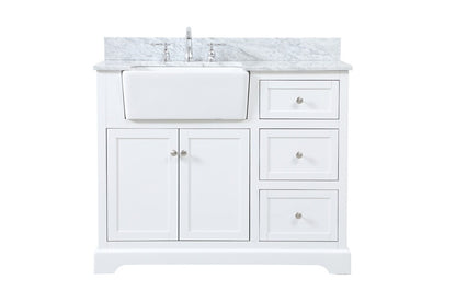 Elegant Furniture & Lighting - Franklin 42 inch Single bathroom vanity in white with backsplash - VF60242WH-BS veiw 1