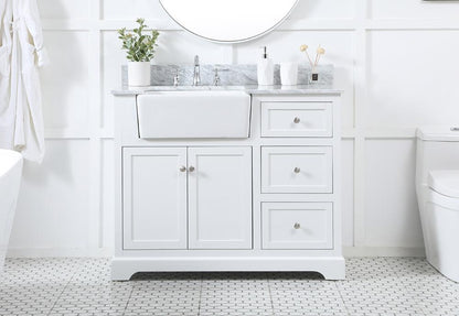 Elegant Furniture & Lighting - Franklin 42 inch Single bathroom vanity in white with backsplash - VF60242WH-BS veiw 2