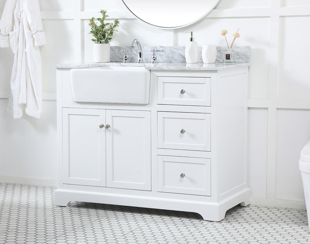 Elegant Furniture & Lighting - Franklin 42 inch Single bathroom vanity in white with backsplash - VF60242WH-BS veiw 3