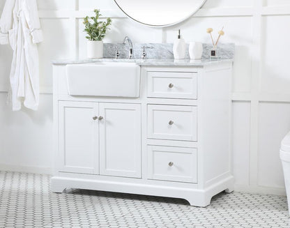 Elegant Furniture & Lighting - Franklin 42 inch Single bathroom vanity in white with backsplash - VF60242WH-BS veiw 3