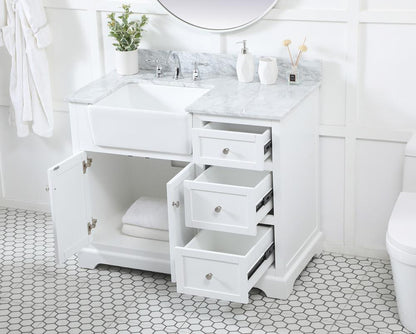 Elegant Furniture & Lighting - Franklin 42 inch Single bathroom vanity in white with backsplash - VF60242WH-BS veiw 4