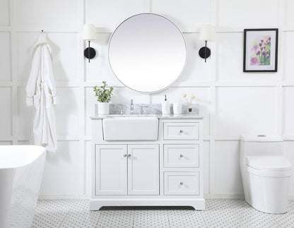 Elegant Furniture & Lighting - Franklin 42 inch Single bathroom vanity in white with backsplash - VF60242WH-BS veiw 5