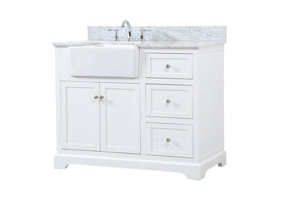 Elegant Furniture & Lighting - Franklin 42 inch Single bathroom vanity in white with backsplash - VF60242WH-BS veiw 8
