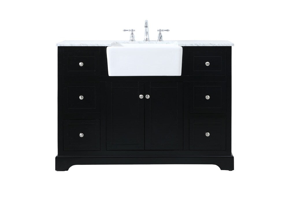 Elegant Furniture & Lighting - Franklin 48 inch Single bathroom vanity in black - VF60248BK veiw 1