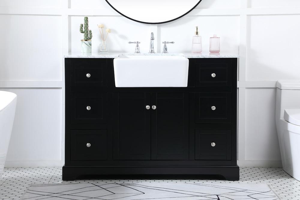 Elegant Furniture & Lighting - Franklin 48 inch Single bathroom vanity in black - VF60248BK veiw 2