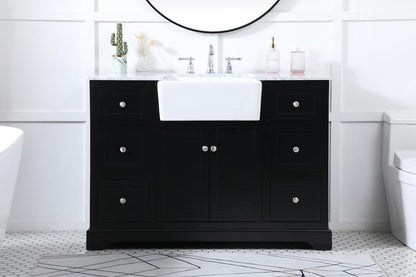 Elegant Furniture & Lighting - Franklin 48 inch Single bathroom vanity in black - VF60248BK veiw 2
